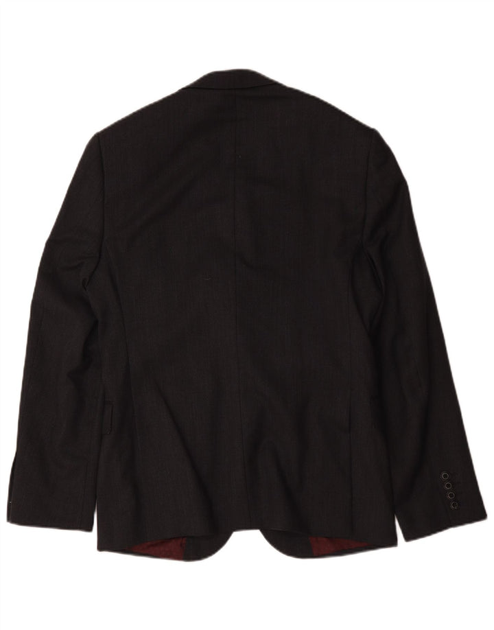 Marks & Spencer Herren-Blazer mit 2 Knöpfen, schmale Passform, UK 38, mittelgraue Wolle
