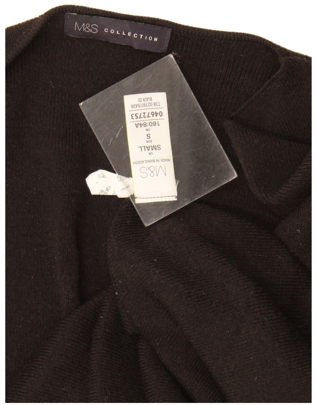 Marks & Spencer Damen Longline Open Cardigan Pullover UK 10 Small Schwarz