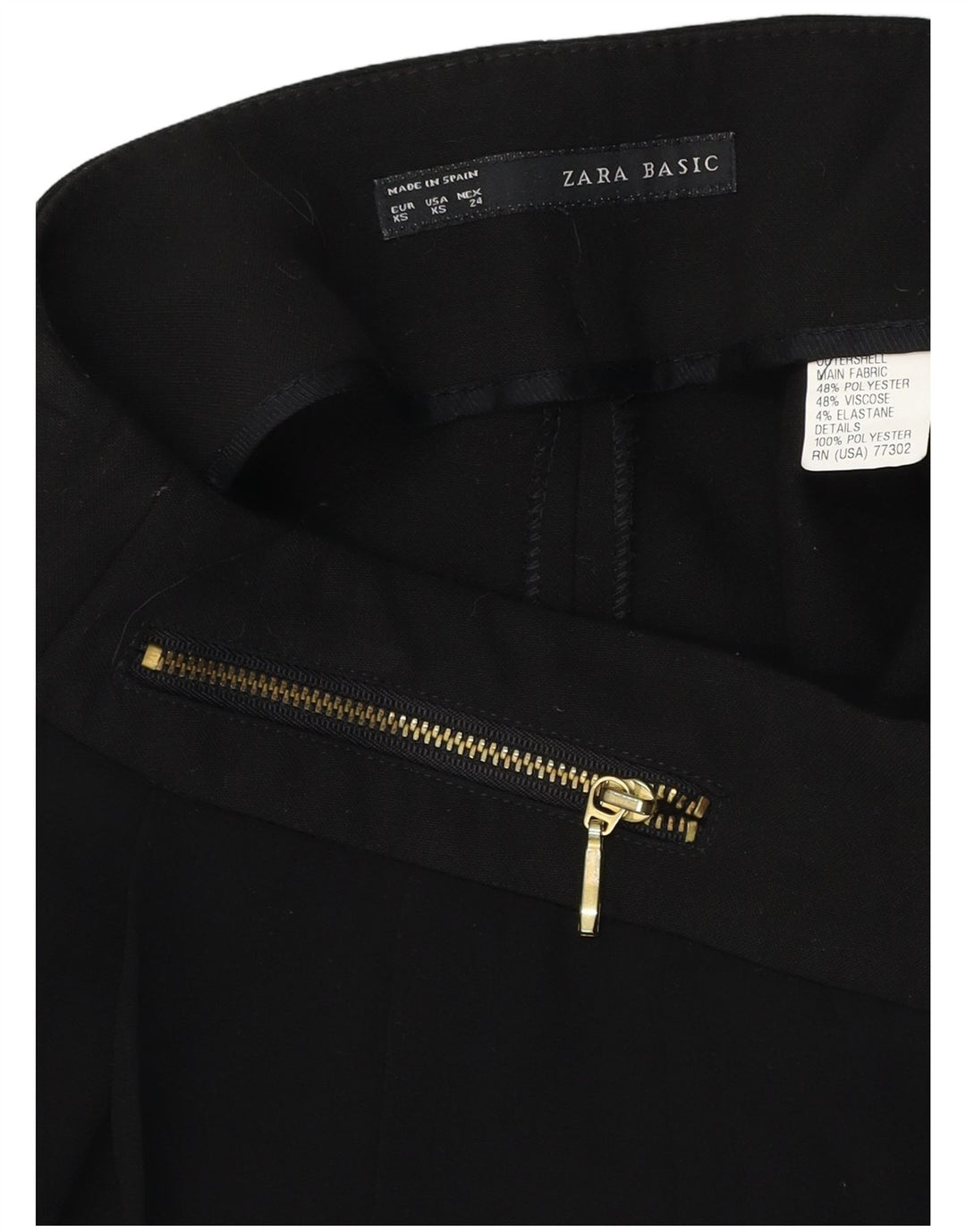 ZARA Damen High Rise Casual Shorts XS W24 Schwarz Polyester