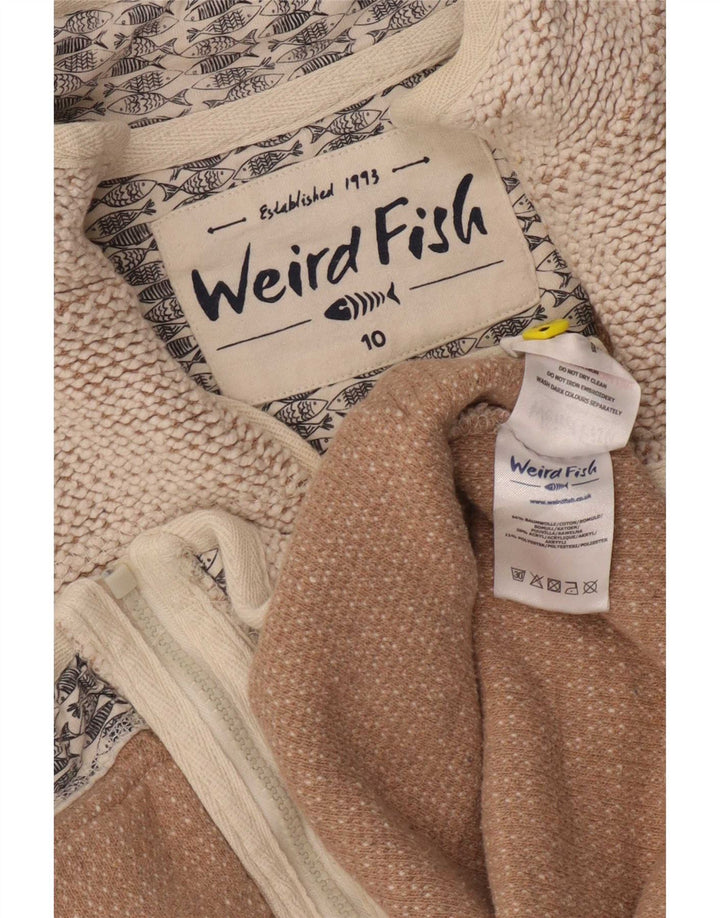 Weird Fish Damen-Trainingsanzug-Oberteil, Jacke, UK 10, Größe S, Beige, Baumwolle