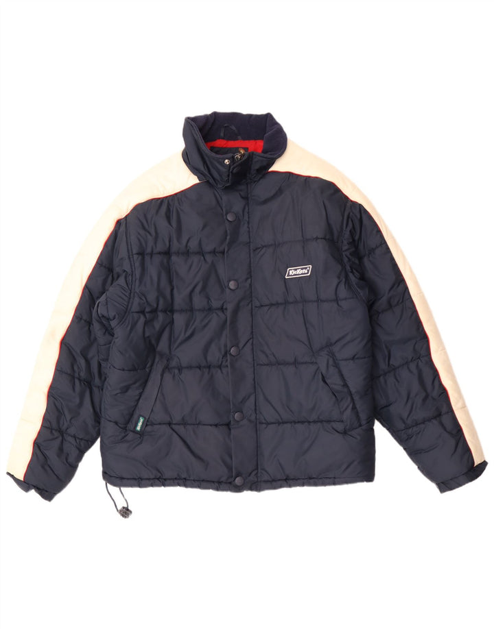 Kickers Wattierte Herrenjacke UK 38 Medium Navy Blue Colourblock Nylon