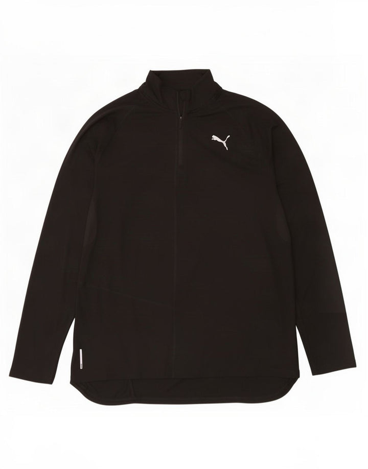 Puma Herren-Pullover-Trainingsanzug mit Reißverschluss, Größe L, Schwarz