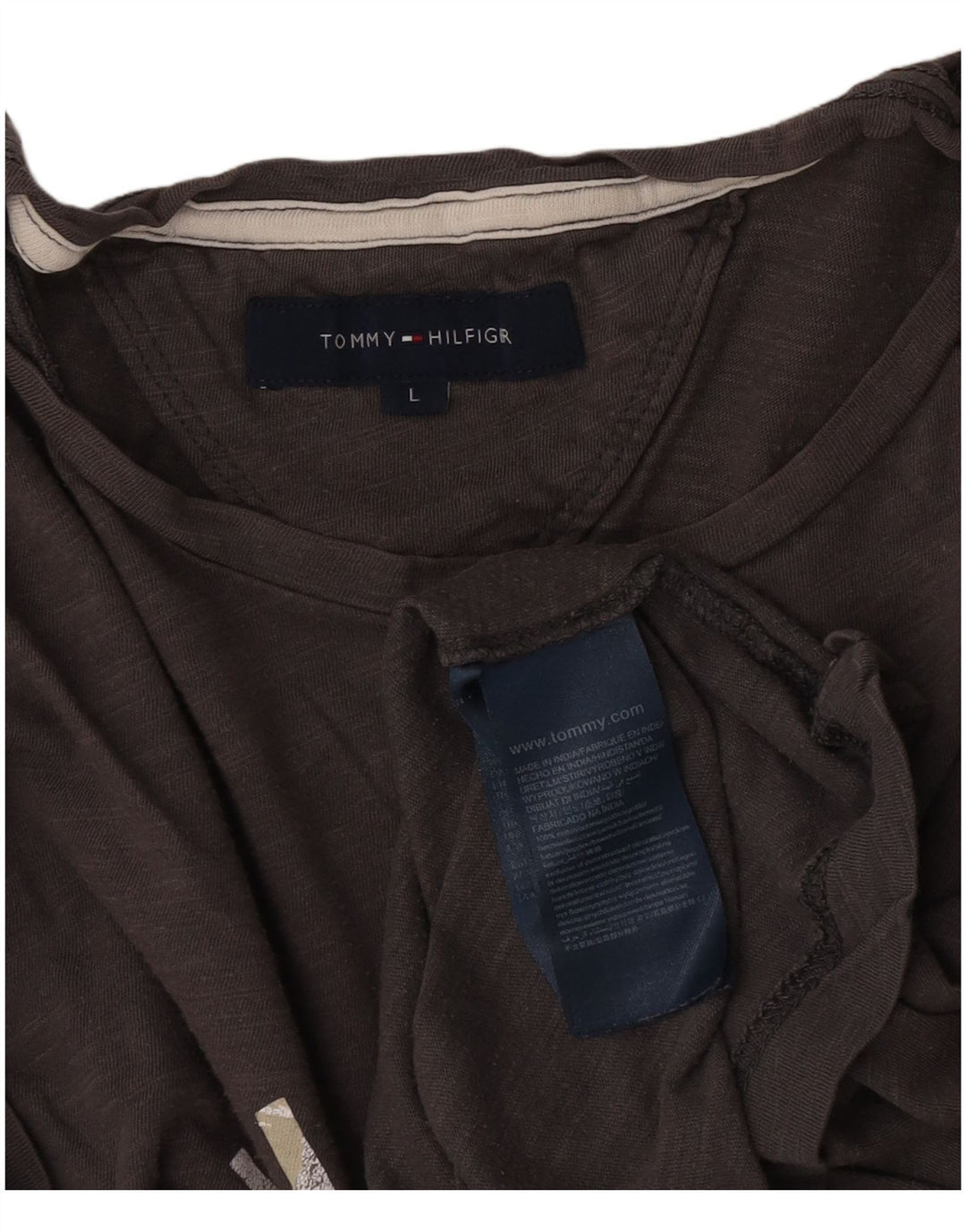 Tommy Hilfiger Herren-T-Shirt mit Grafik, groß, aus grauer Baumwolle