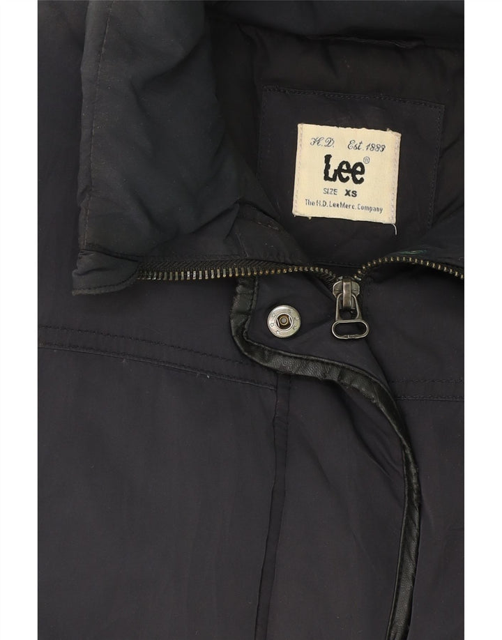 LEE Womens Padded Coat UK 6 XS Navy Blue Polyamide Vintage Lee and Second-Hand Lee from Messina Hembry 