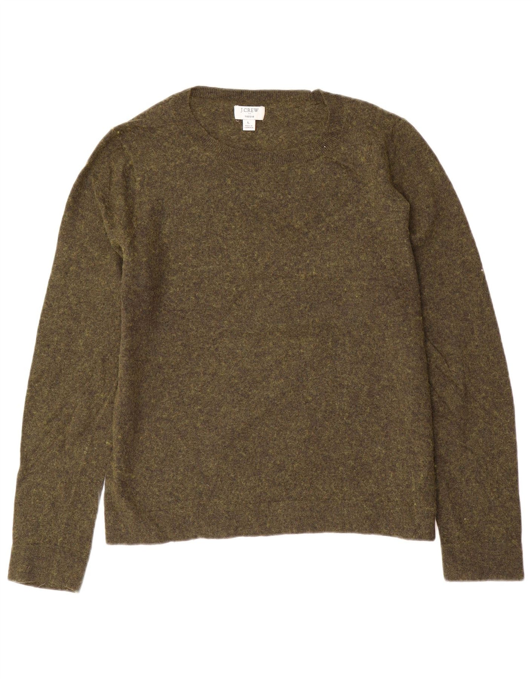 J. CREW Damen Teddie-Pullover mit U-Boot-Ausschnitt, Gr. 16, Größe L, grün gefleckt