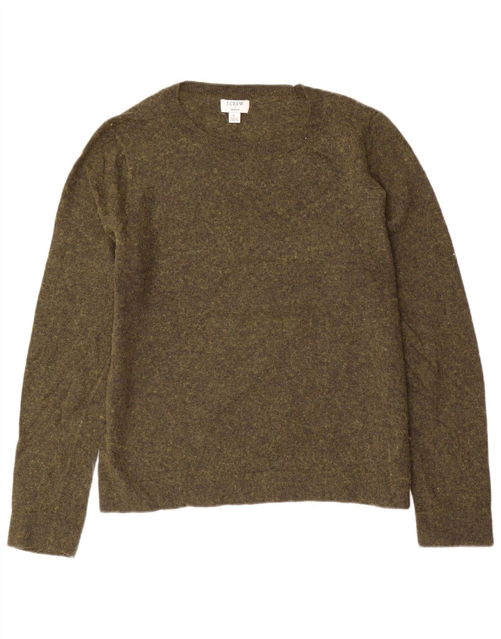 J. CREW Damen Teddie-Pullover mit U-Boot-Ausschnitt, Gr. 16, Größe L, grün gefleckt