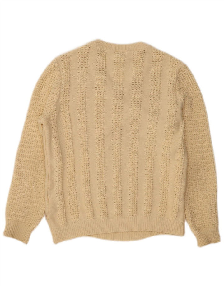 Mona Damen-Pullover mit V-Ausschnitt, UK 12, mittelbeige Baumwolle