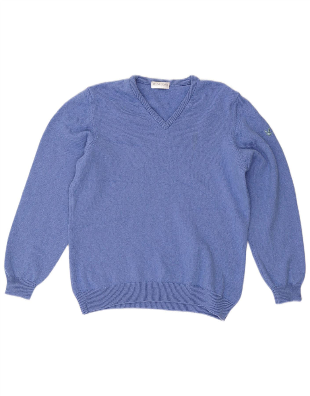 LYLE & SCOTT Damen Golf-Pullover mit V-Ausschnitt, UK 16, Größe L, blaue Wolle