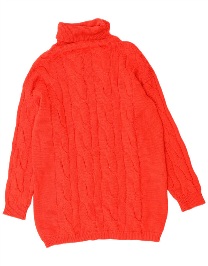 Vintage Damen Rollkragenpullover Pullover UK 16 Groß Rot