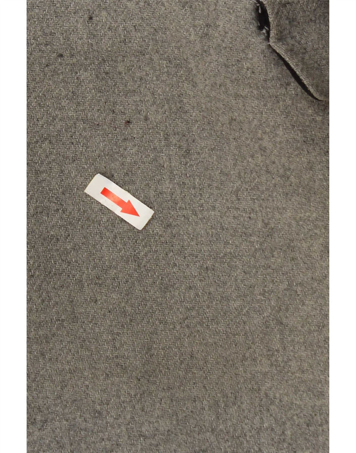 Zara Zweireihiger Damenmantel UK 14 Mittelgraues Polyester