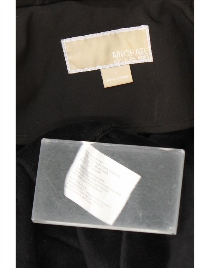Michael Kors Damen Parka mit Kapuze, UK 16, Größe L, Schwarz, Polyester