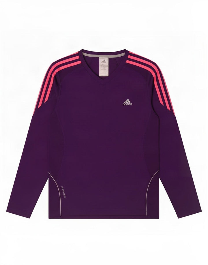 Adidas Damen Top Langarm UK 12 Medium Lila Polyester