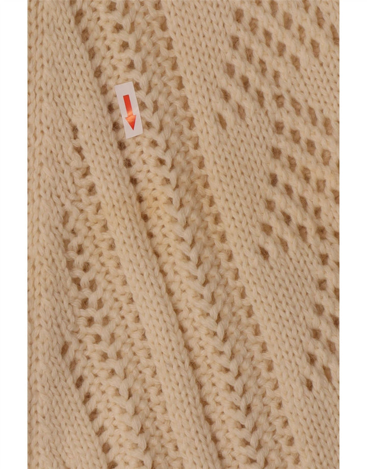 Sisley Damen Poncho-Pullover, Einheitsgröße, aus weißer Wolle