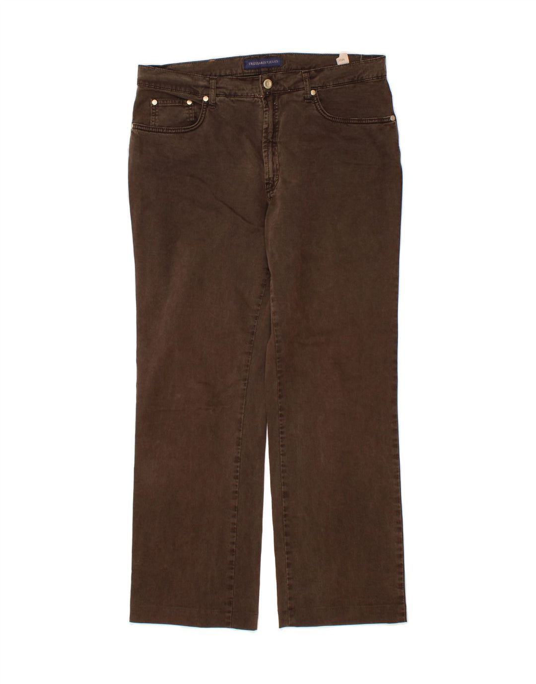 TRUSSARDI Womens Straight Jeans W33 L29 Brown Cotton Vintage Trussardi and Second-Hand Trussardi from Messina Hembry 