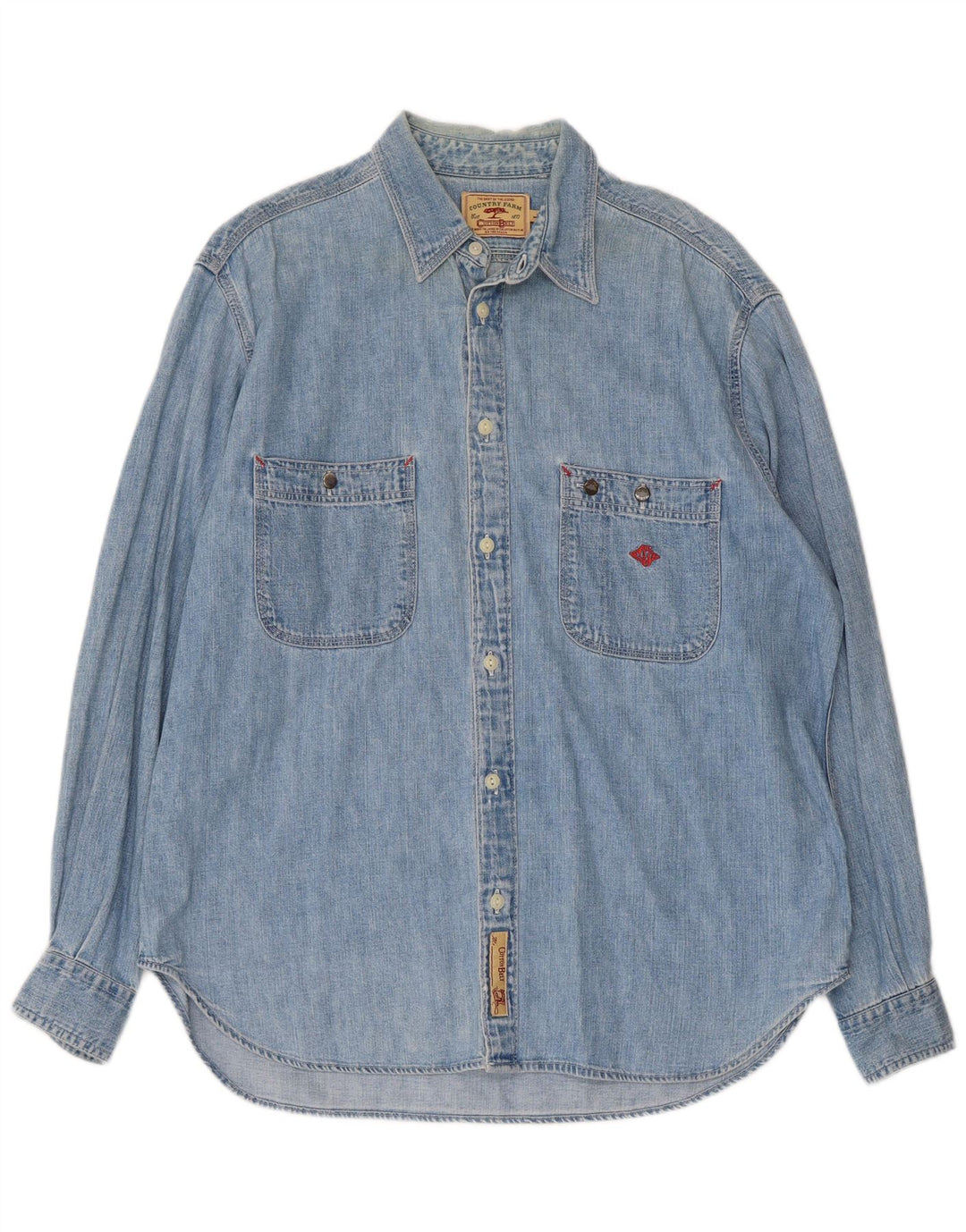 COTTON BELT Herren-Jeanshemd, große blaue Baumwolle