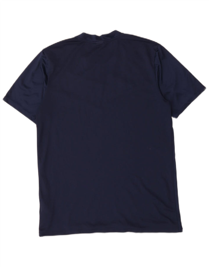 Nike Herren Dri Fit T-Shirt-Oberteil Mittelgroßes marineblaues Farbblock-Polyester