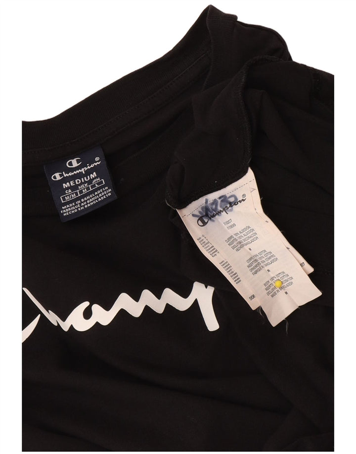 Champion Herren-Grafik-Oberteil, langärmelig, mittelschwarz, Baumwolle