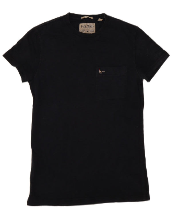 JACK WILLS Herren Slim Fit T-Shirt Top XS Marineblau Baumwolle