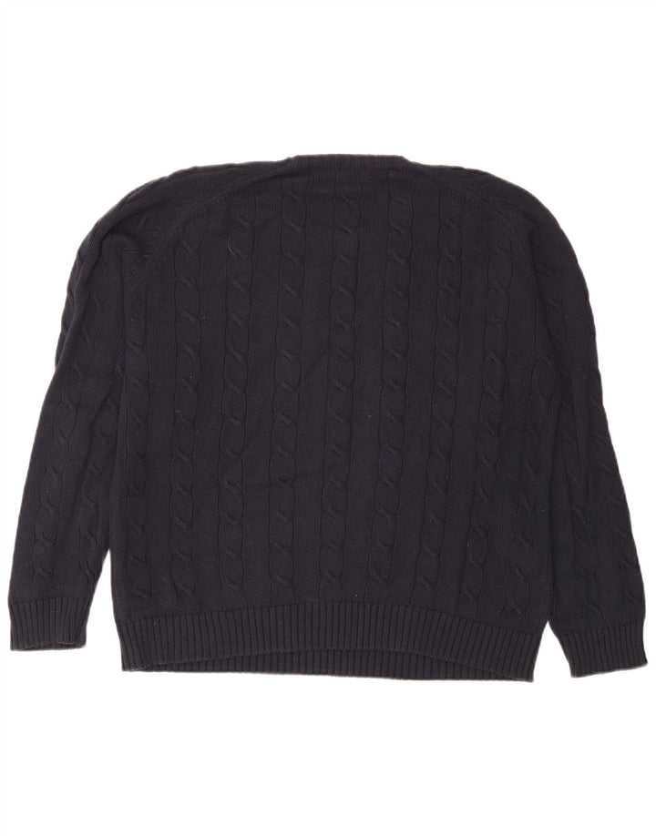 Kappa Herren-Pullover mit Rundhalsausschnitt, mittlere marineblaue Baumwolle