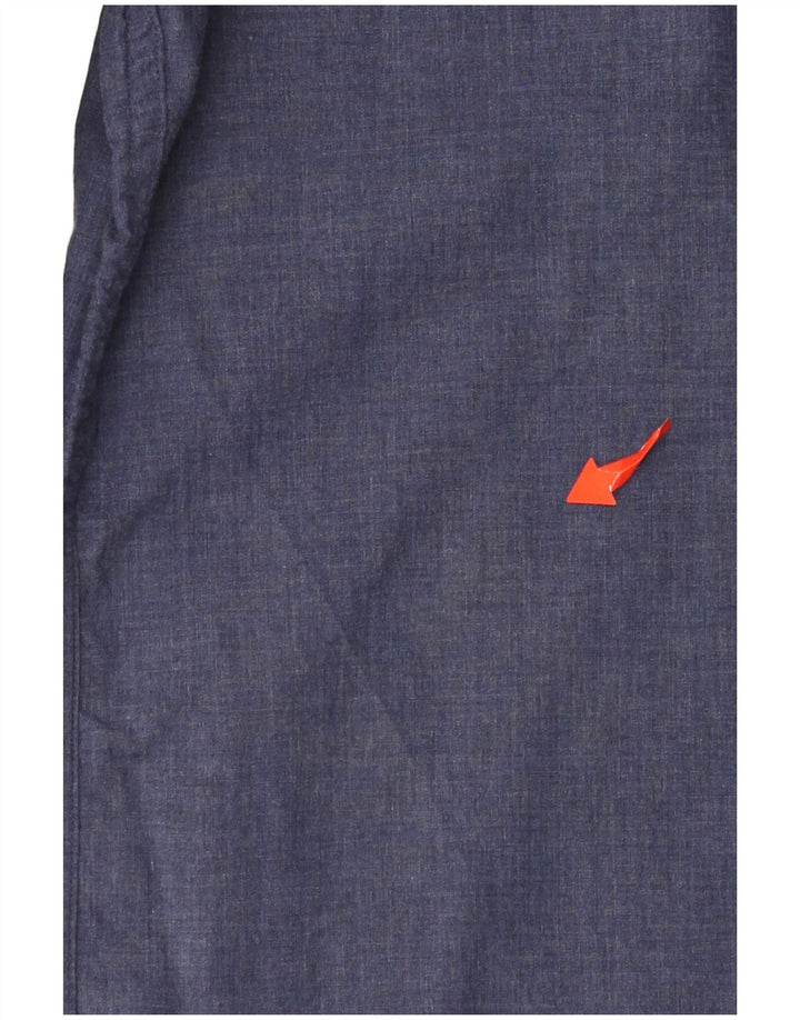 J. CREW Herrenhemd XL, blaue Baumwolle