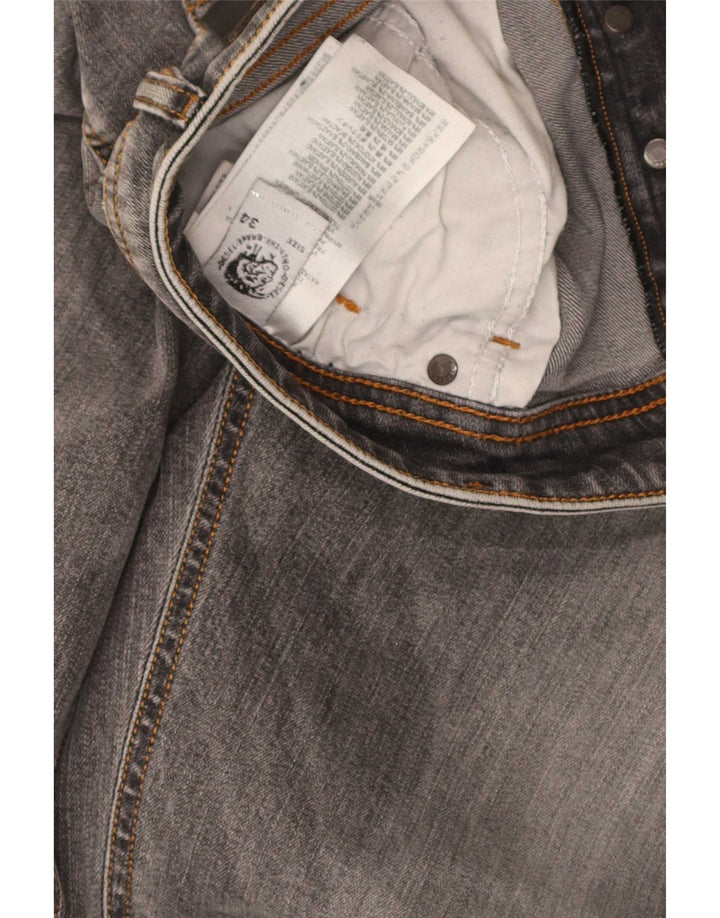 Diesel Herren Slim Jeans W34 L30 Graue Baumwolle