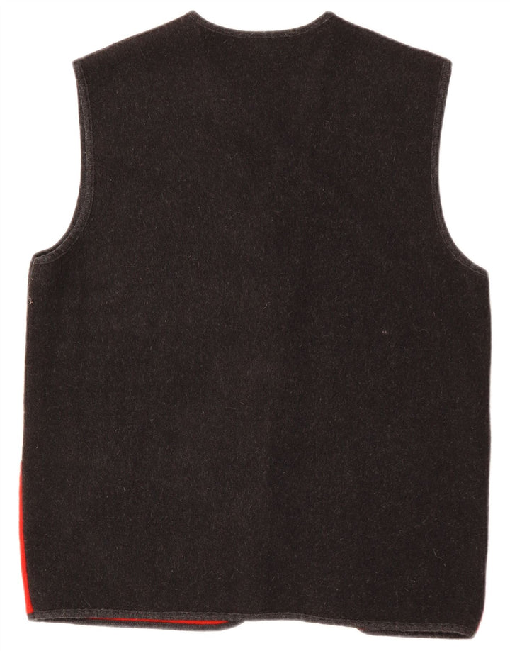 Fancy Fully Damen-Gilet mit Grafik, UK 14, mittelgraue Colourblock-Wolle