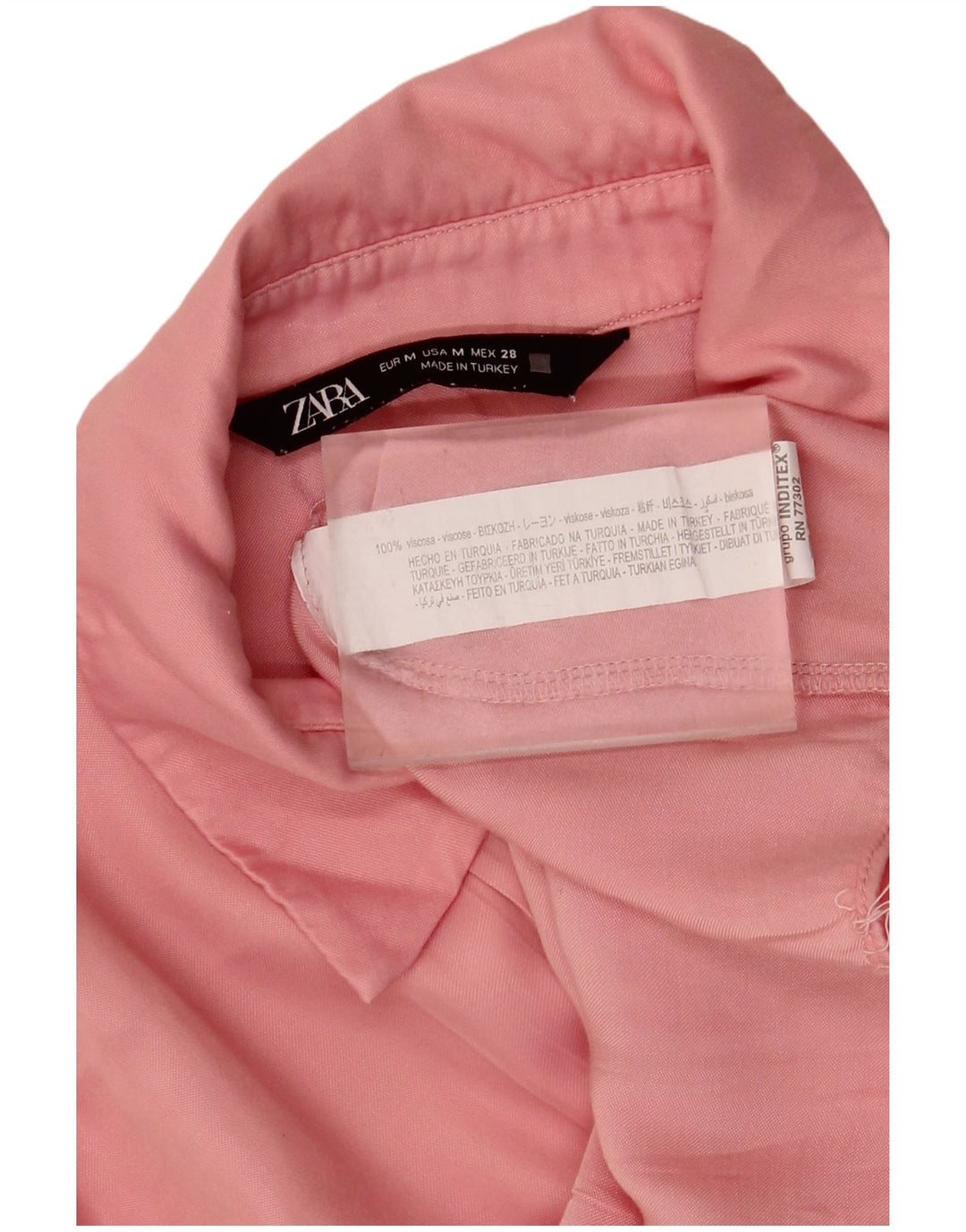 ZARA Damen Crop Batwing Hemdbluse UK 14 Mittelrosa Viskose