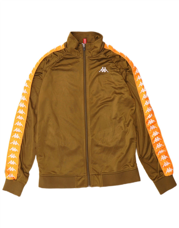 Kappa Womens Graphic Trainingsanzug Top Jacke UK 14 Large Khaki Polyester