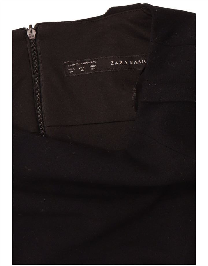 Zara Damen Figurbetontes Kleid UK 18 XL Schwarz Polyester