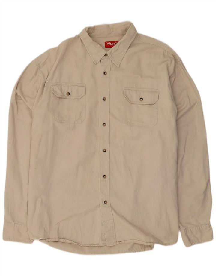 Wrangler Herrenhemd 2XL Beige Baumwolle