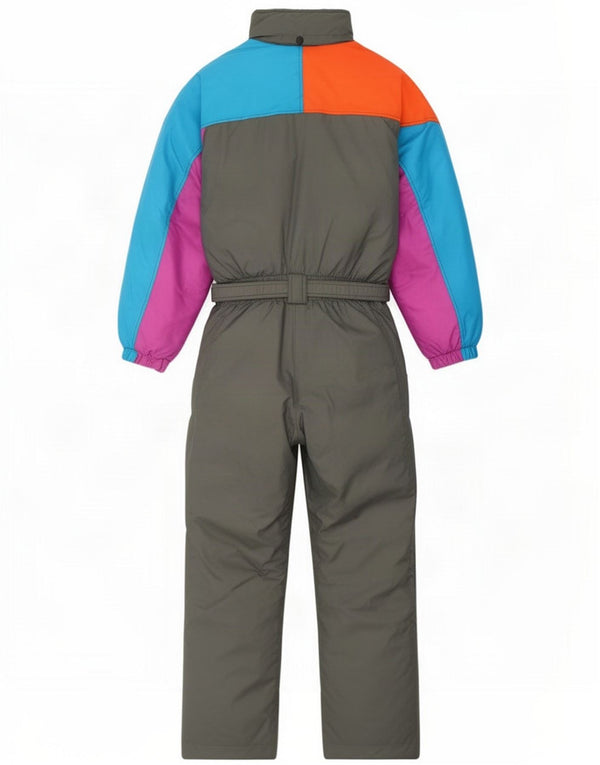 Brugi Herren-Skioverall mit Kapuze, UK 42, groß, Khaki, Colourblock-Polyamid