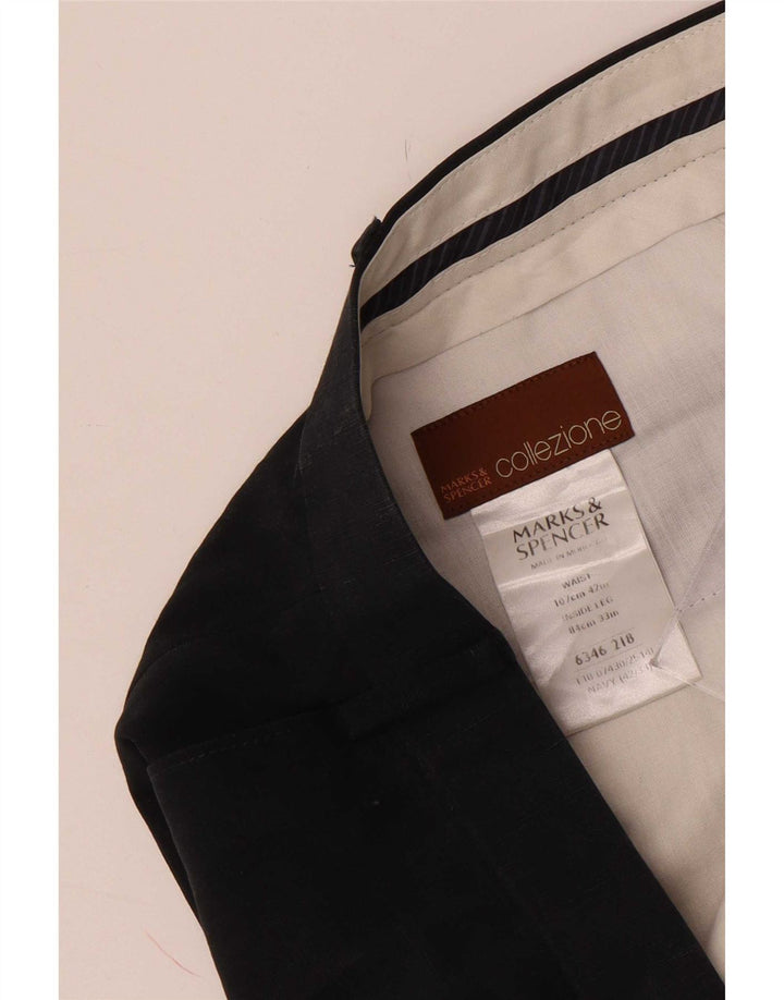 Marks & Spencer Herren-Anzughose mit Pegged-Anzug, W42 L33, marineblaues Lyocell
