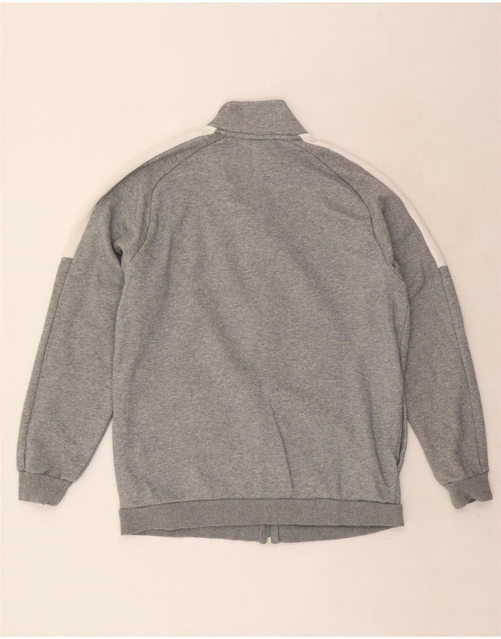 Puma Herren-Trainingsanzug-Top-Jacke, groß, graue Farbblock-Baumwolle