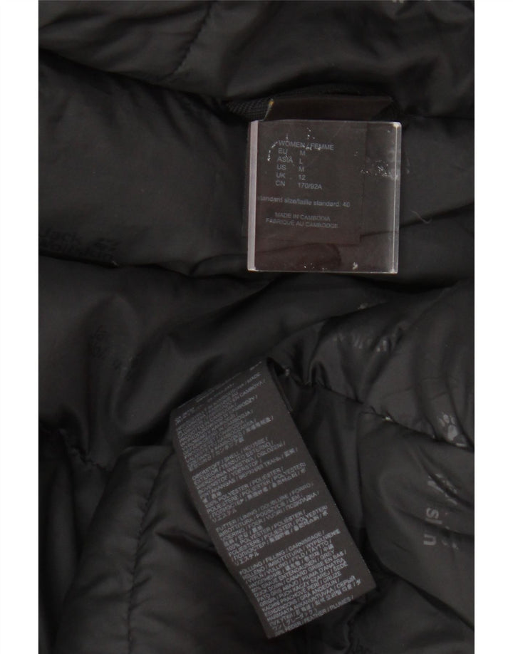 Jack Wolfskin Wattierte Damenjacke mit Kapuze, UK 12, Mittelschwarz, Farbblock