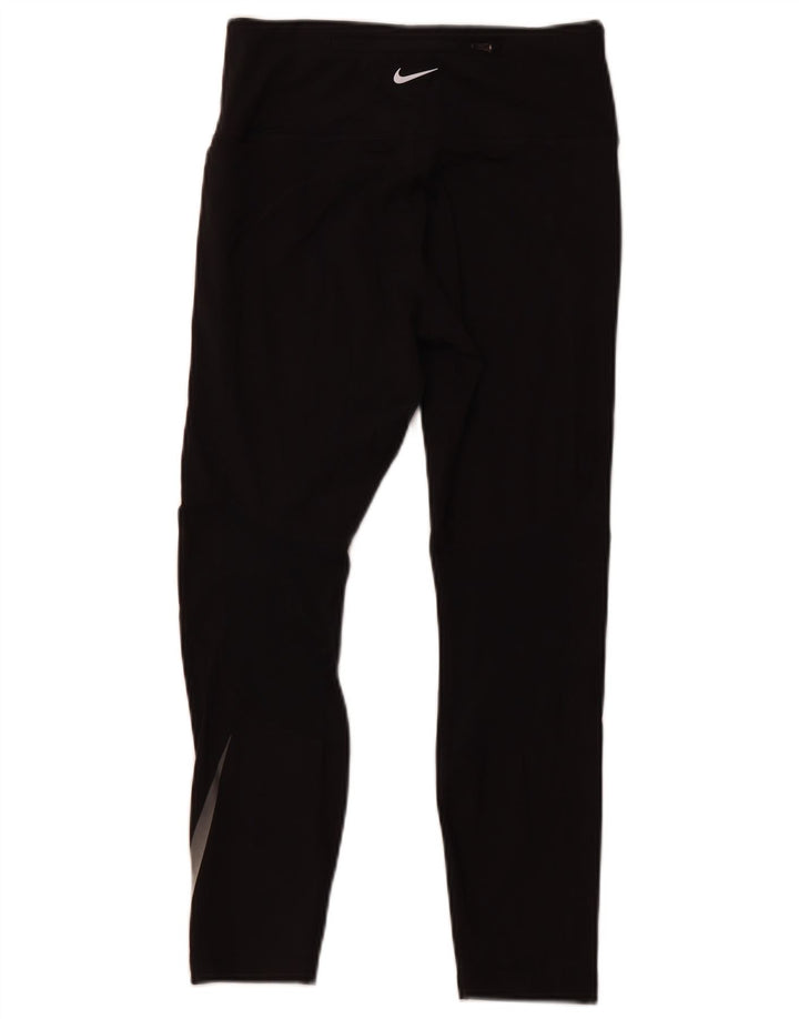 NIKE Womens Dri Fit Crop Leggings UK 12 Mittelschwarzes Polyester