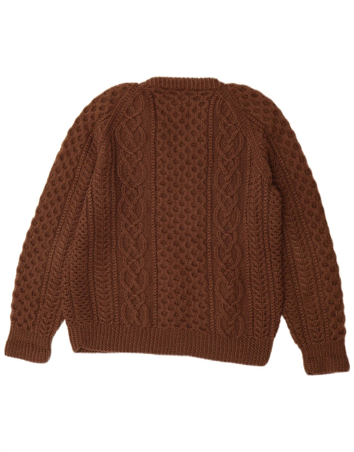 VINTAGE Damen-Pullover mit V-Ausschnitt, Gr. 14, Braun