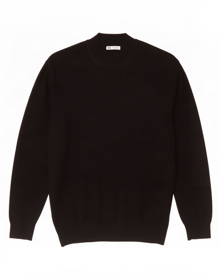 Zara Herren-Pullover mit Rollkragen, groß, Schwarz