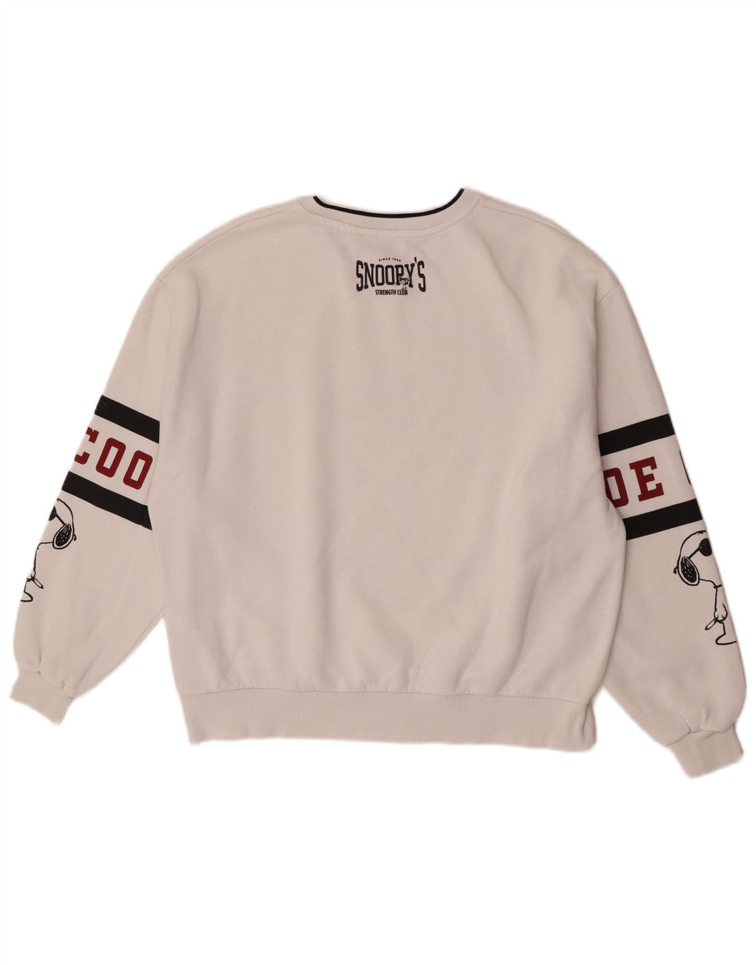 Pull & Bear Herren Peanuts Grafik-Sweatshirt-Pullover, Mittelweiß, Farbblock