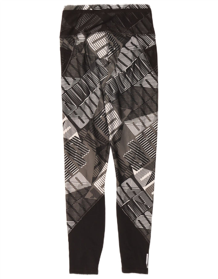 Puma Womens Graphic Leggings UK 4 XS Schwarz Polyester
