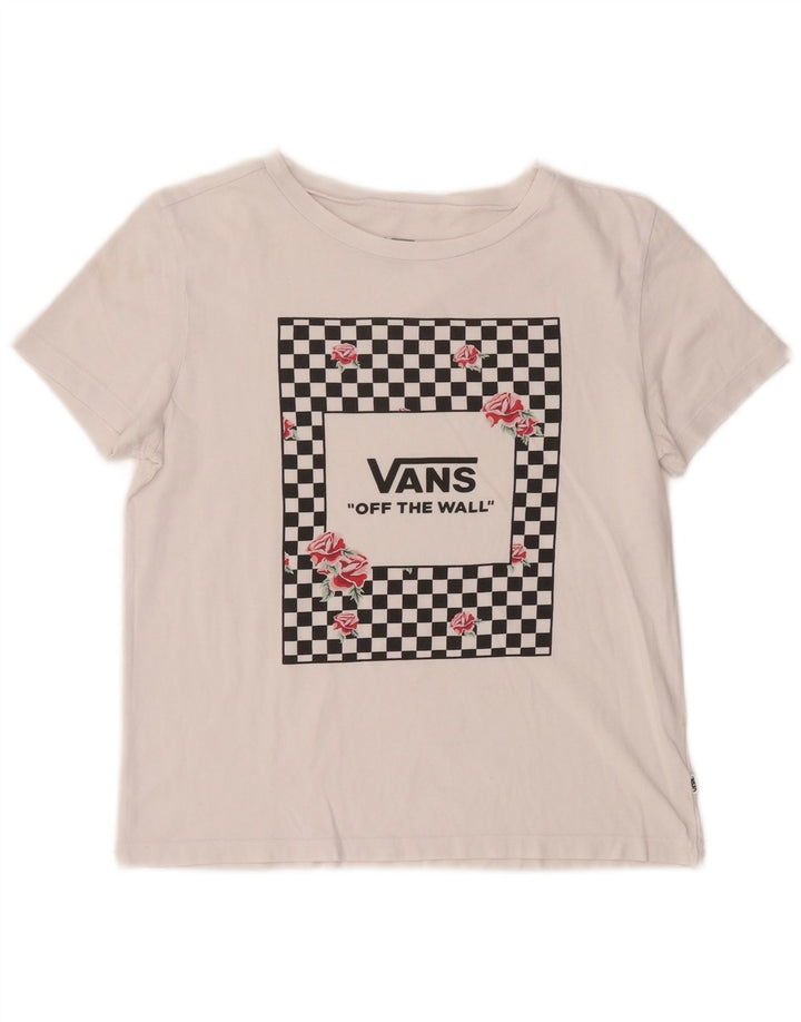 VANS Womens Graphic T-Shirt Top UK 10 Small White