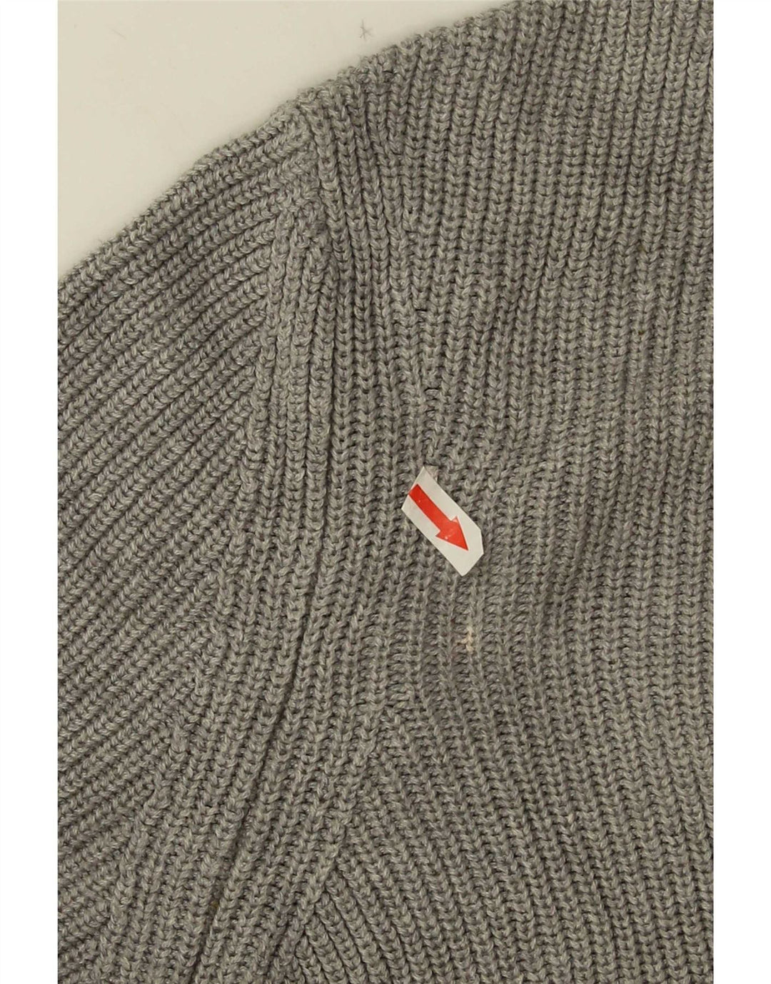 Zara Herren-Pullover mit Reißverschluss am Hals, mittelgraue Baumwolle