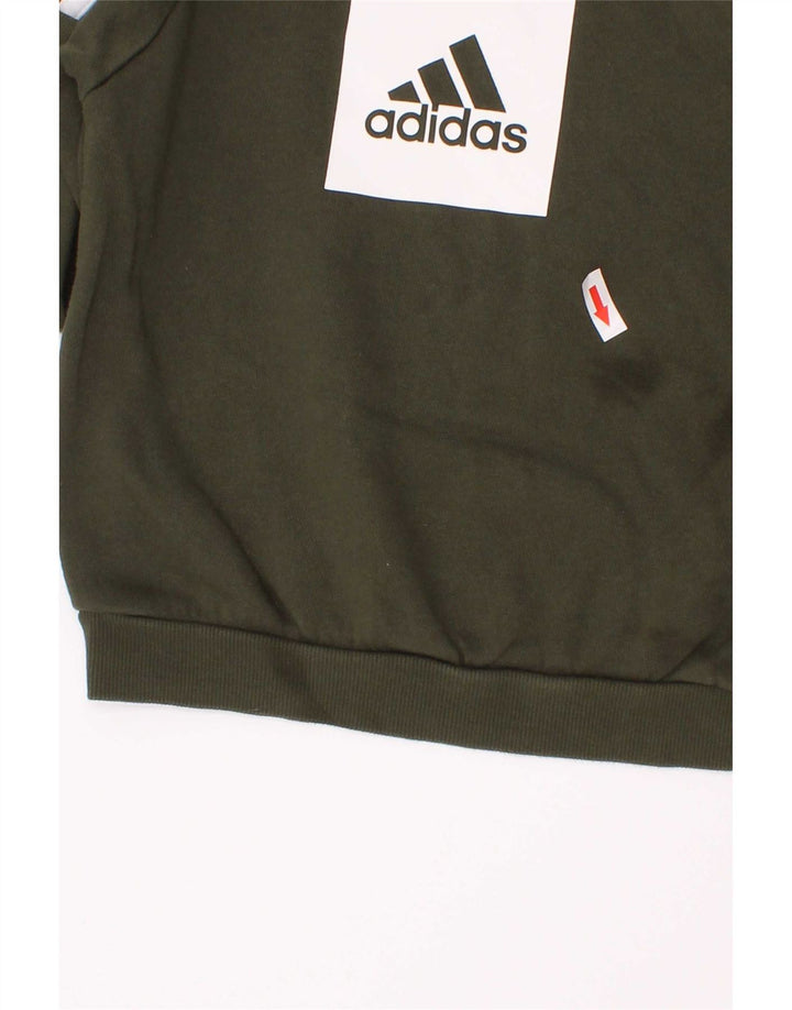 Adidas Jungen Grafik-Sweatshirt-Pullover, 3–4 Jahre, grüne Baumwolle