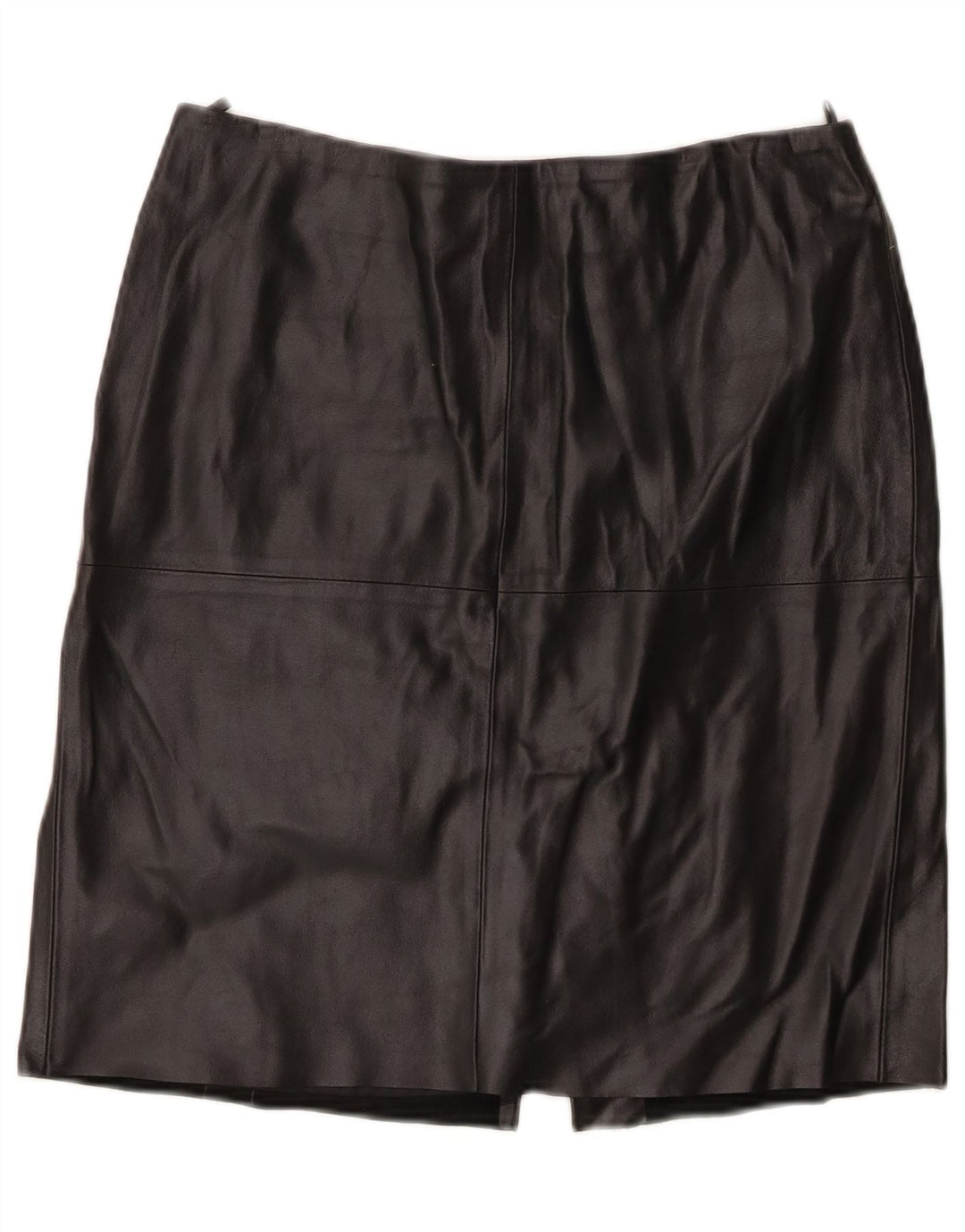 Benetton Damen-Lederrock IT 44 Medium W30 Schwarzes Leder