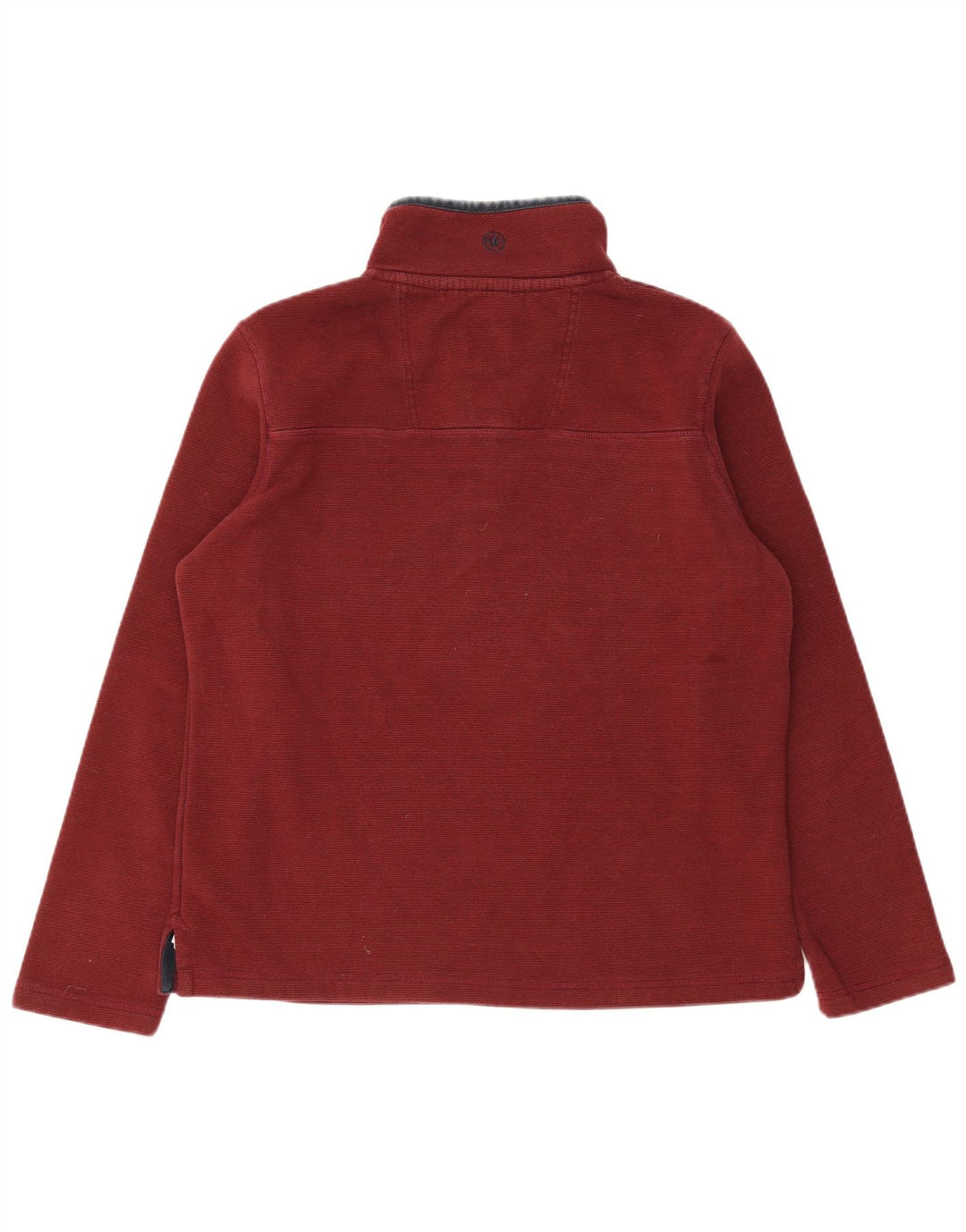 Fat Face Herren-Sweatshirt mit Knopfkragen, Größe L, Burgunderrot, Baumwolle