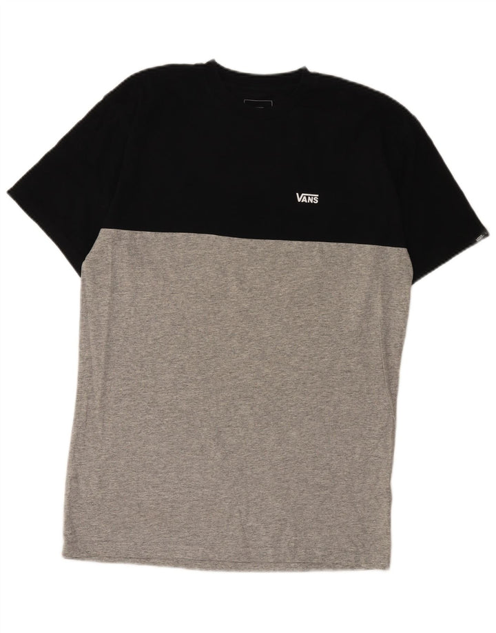 Vans Herren-T-Shirt mit klassischer Passform aus mittelgrauer Colourblock-Baumwolle