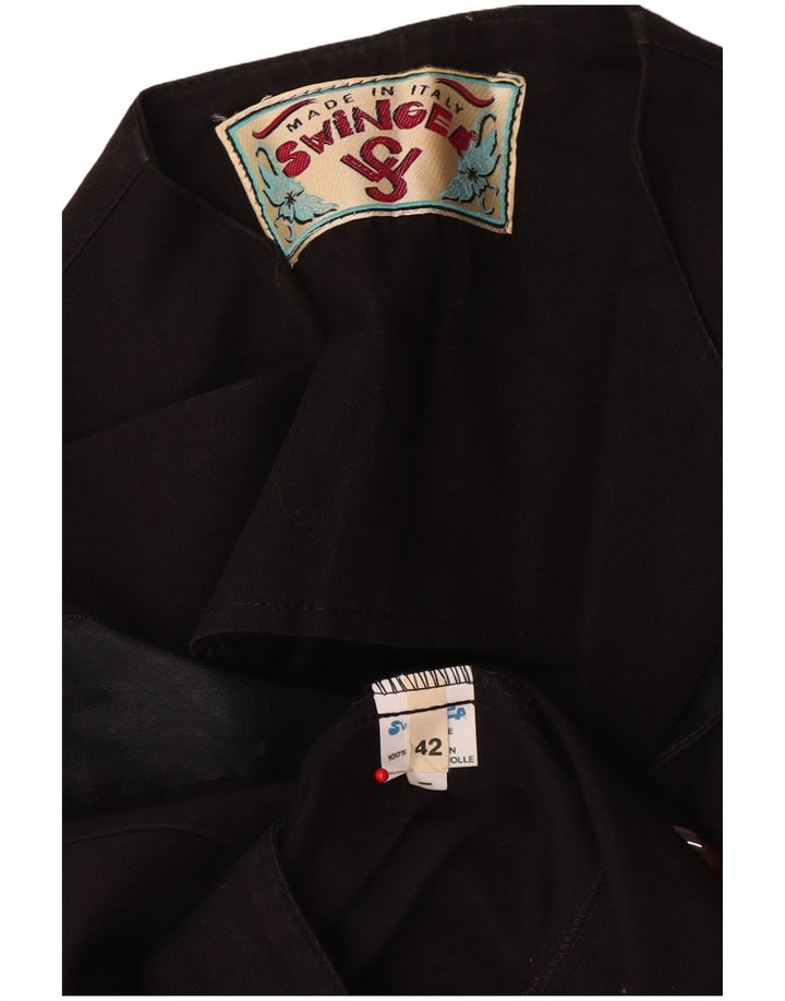Swinger Damen Crop Bolero Jacke IT 42 Mittelschwarze Baumwolle