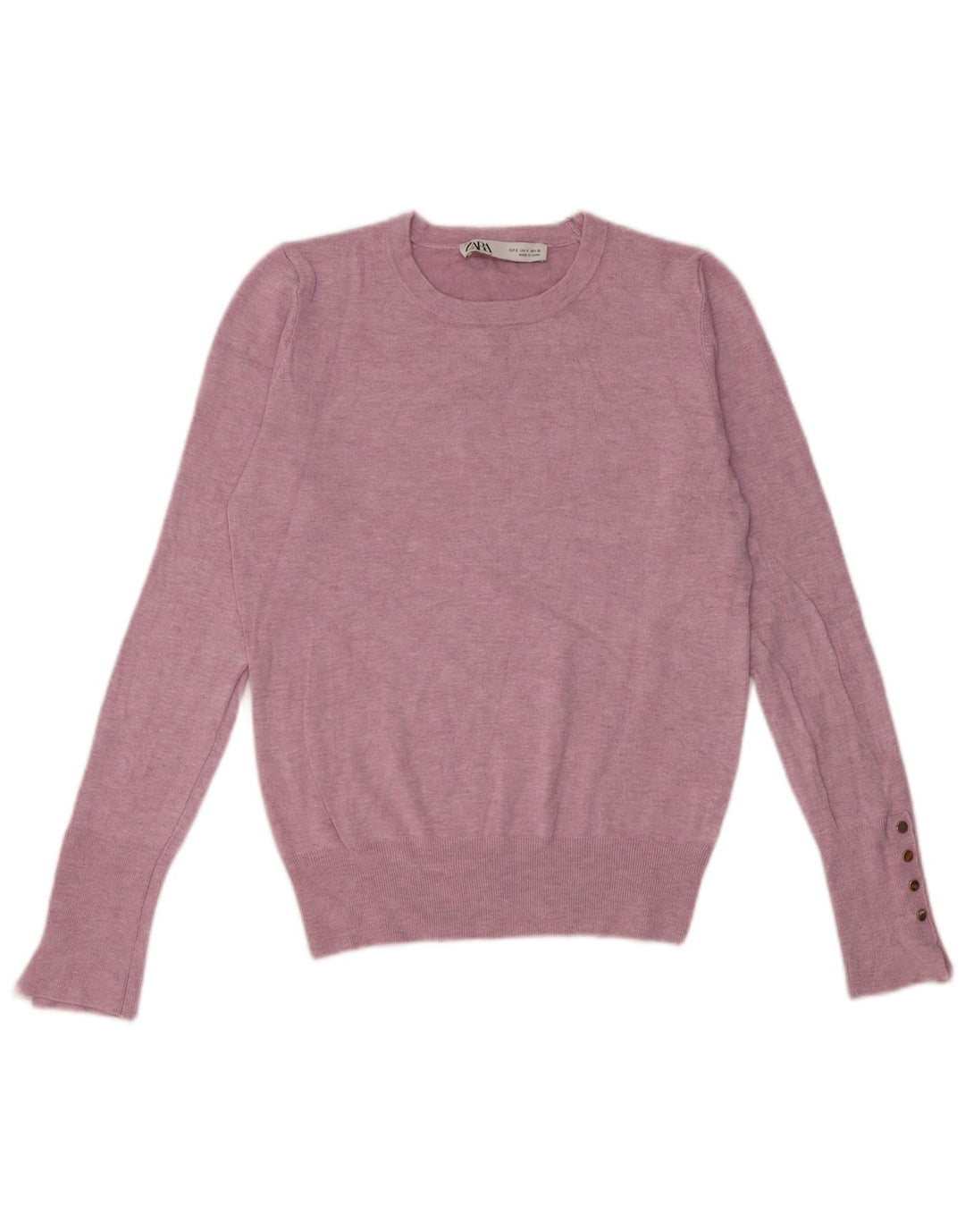 Zara Damen-Pullover mit Rundhalsausschnitt, Gr. 8, Rosa