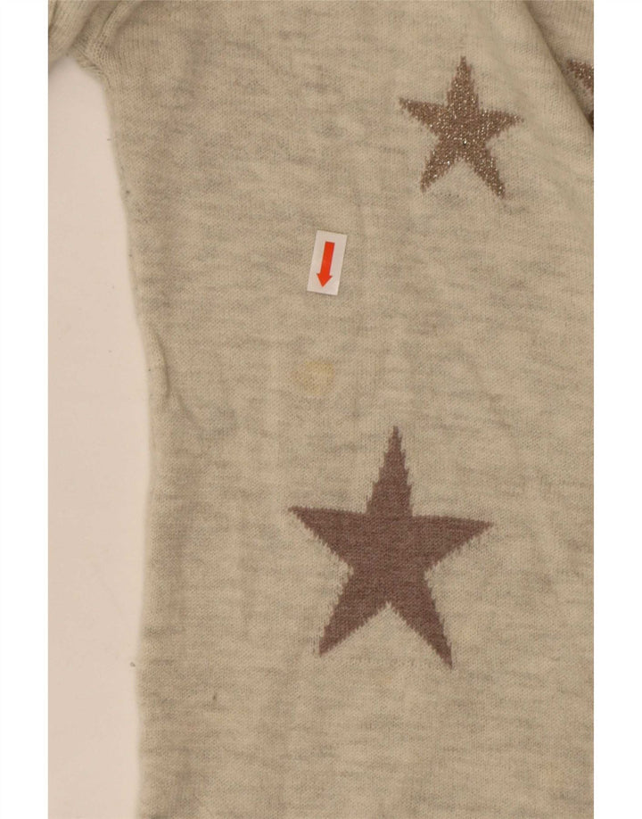 Fat Face Damen-Pullover mit abstraktem Muster und U-Boot-Ausschnitt, Gr. 10, Größe S, Grau