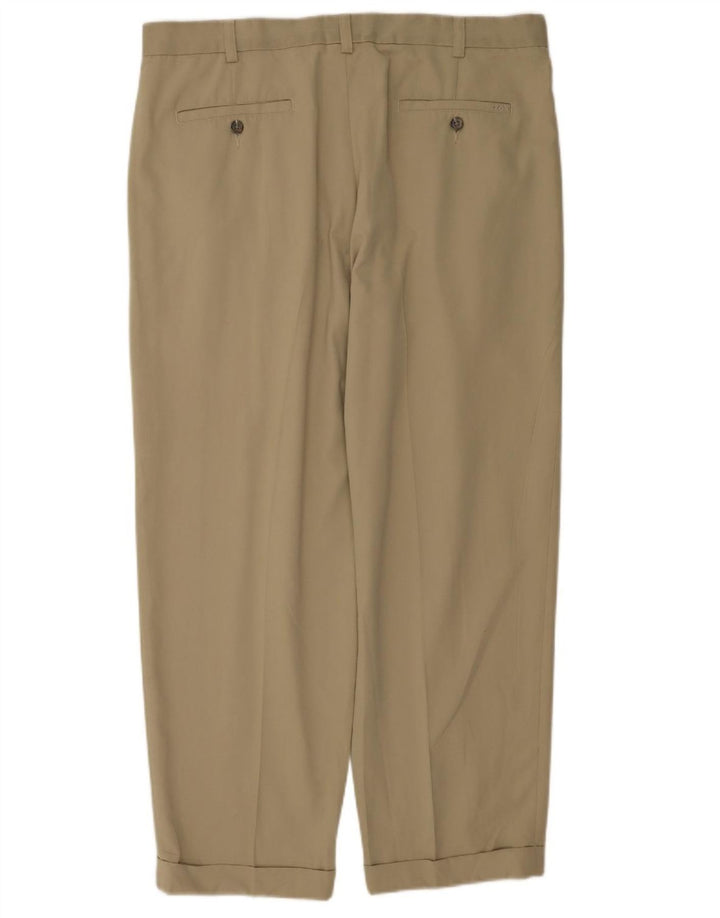 Izod Mens Pegged Suit Hose W38 L30 Beige Polyester