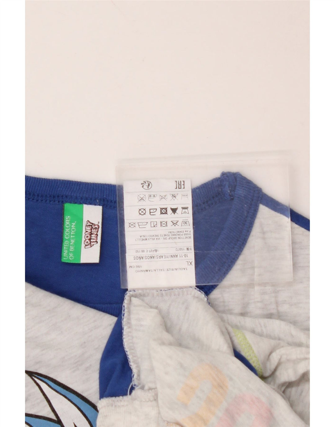 BENETTON Jungen Looney Tunes Pullover mit Rundhalsausschnitt, 10–11 Jahre, XL, Grau